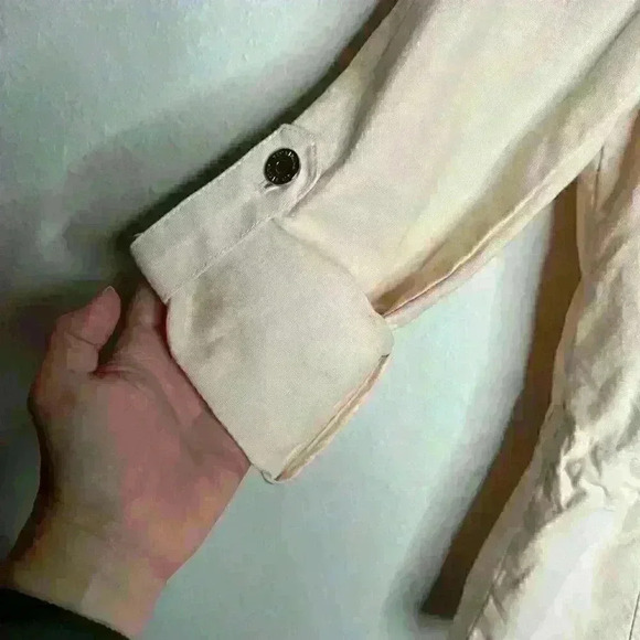 White House Black Market Lightweight‎ Denim Jacket Peach Sz 6 - Picture 6 of 10